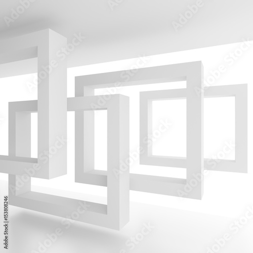 Abstract Architecture Background. White Building Construction