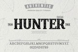 Font.Alphabet.Script.Typeface.Label.Authentic Hunter typeface.For labels and different type designs