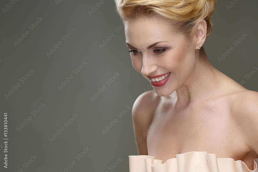 True femininity. Horizontal cropped shot of a beautiful mature woman