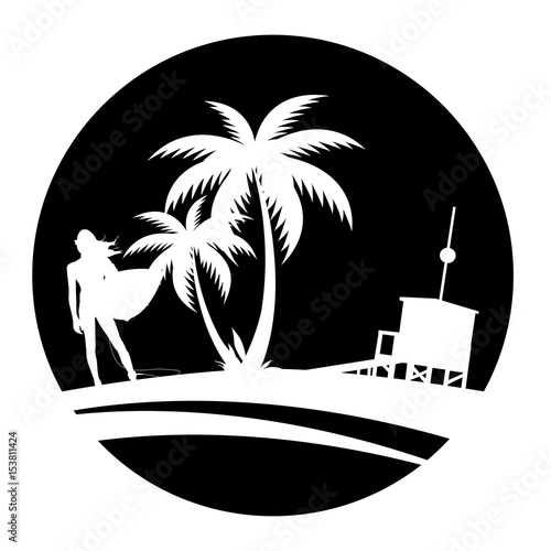 Sommer Icon - Surferin (in Schwarz)