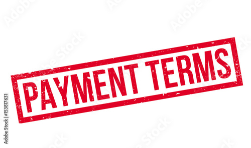 Payment Terms rubber stamp. Grunge design with dust scratches. Effects can be easily removed for a clean, crisp look. Color is easily changed.