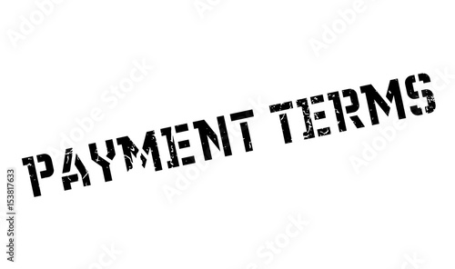 Payment Terms rubber stamp. Grunge design with dust scratches. Effects can be easily removed for a clean, crisp look. Color is easily changed.