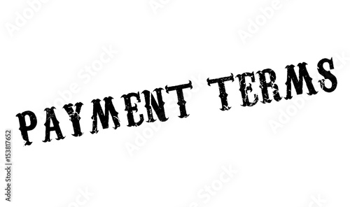 Payment Terms rubber stamp. Grunge design with dust scratches. Effects can be easily removed for a clean, crisp look. Color is easily changed.