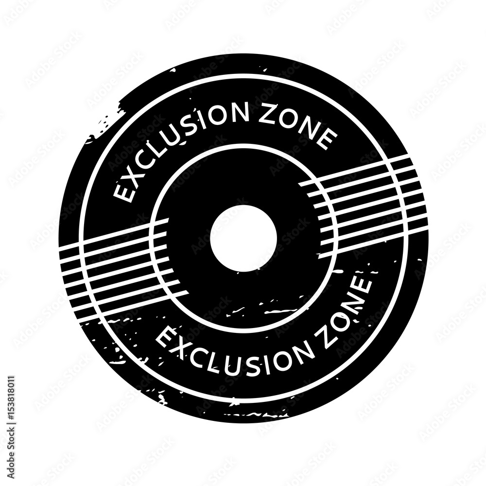 Exclusion Zone rubber stamp. Grunge design with dust scratches. Effects can be easily removed for a clean, crisp look. Color is easily changed. Exclusion Zone rubber stamp. Grunge design with dust scratches. Effects can be easily removed for a clean, crisp look. Color is easily changed.