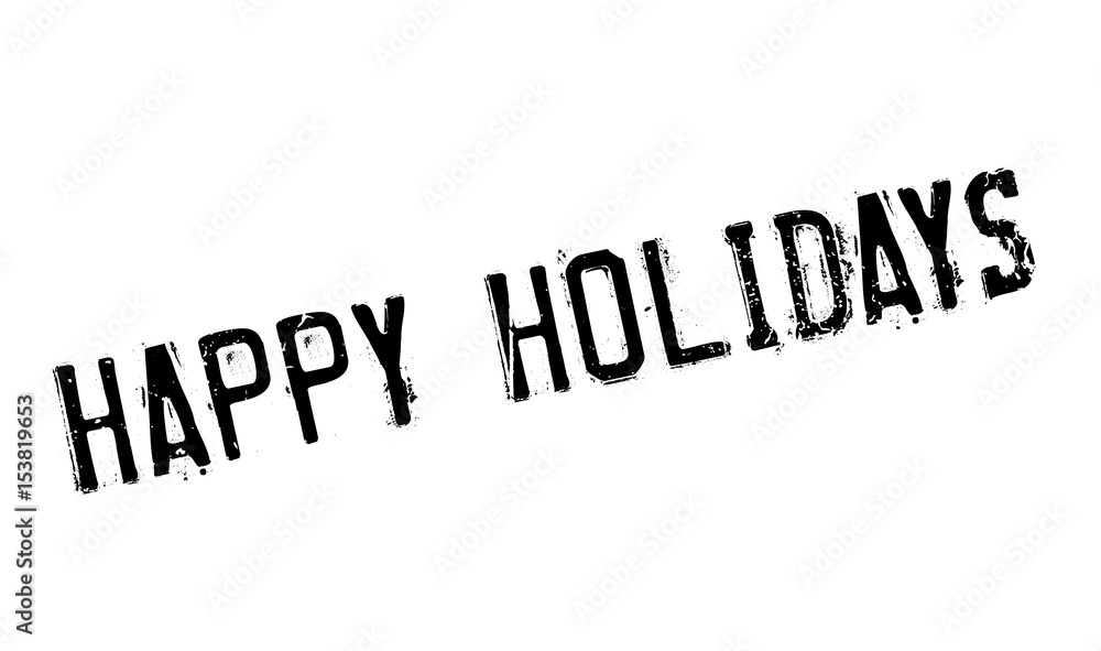 Happy Holidays rubber stamp. Grunge design with dust scratches. Effects can be easily removed for a clean, crisp look. Color is easily changed.