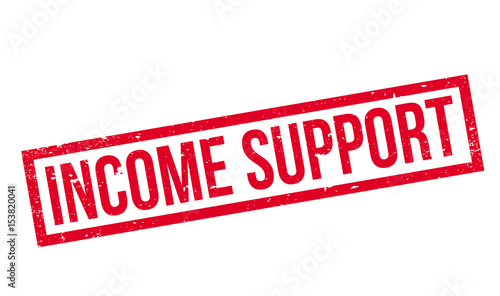 Income Support rubber stamp. Grunge design with dust scratches. Effects can be easily removed for a clean, crisp look. Color is easily changed.