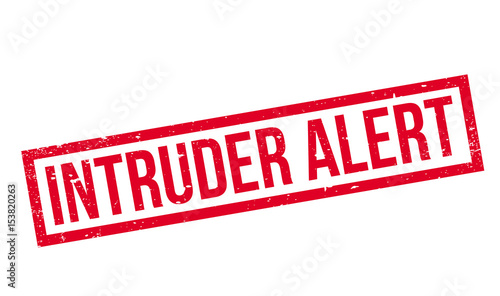Intruder Alert rubber stamp. Grunge design with dust scratches. Effects can be easily removed for a clean, crisp look. Color is easily changed.