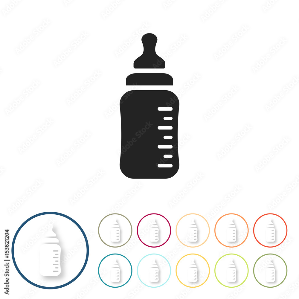 Bunte 3D Buttons - Babyflasche Bunte 3D Buttons - Babyflasche