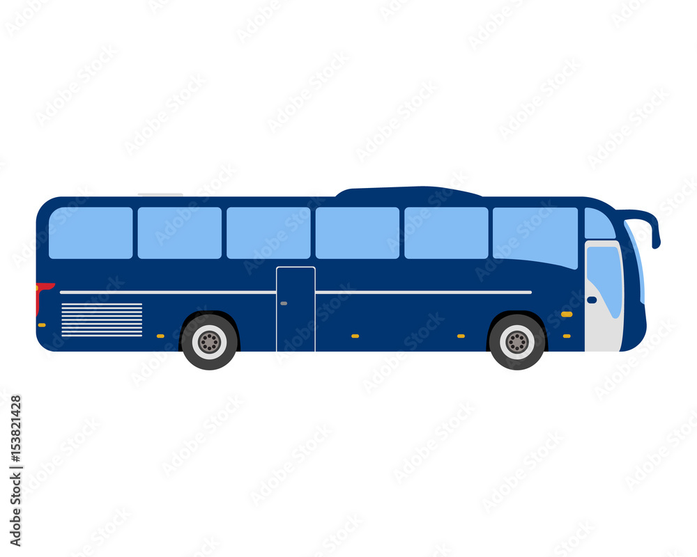 Bus flat icon and logo. Cartoon Vector illustration Bus flat icon and logo. Cartoon Vector illustration