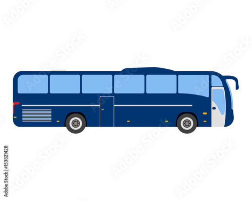 Bus flat icon and logo. Cartoon Vector illustration
