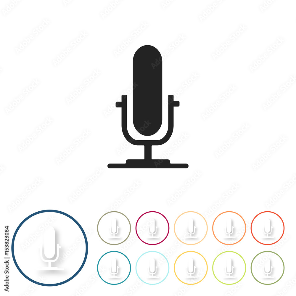 Bunte 3D Buttons - Mikrofon Aufnahme