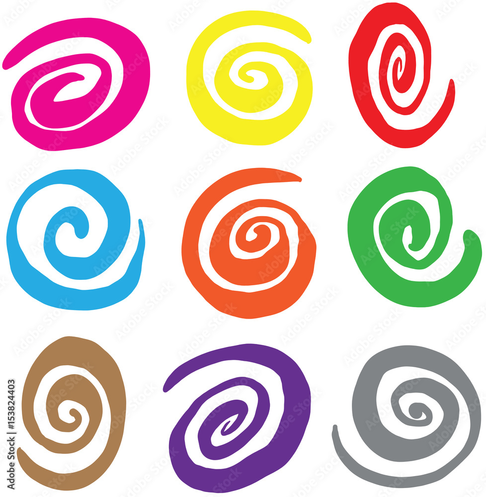 Hand Drawn Abstract Swirl Vectors Hand Drawn Abstract Swirl Vectors