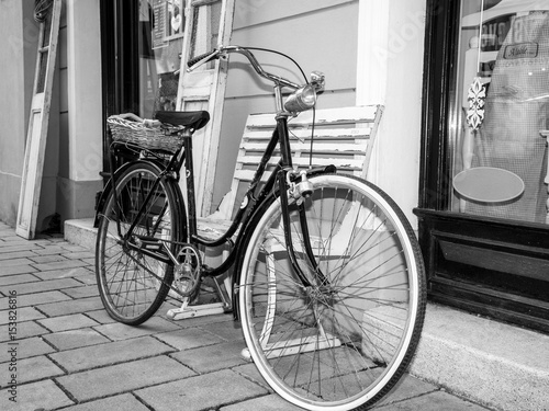 Old bicycle in the city
