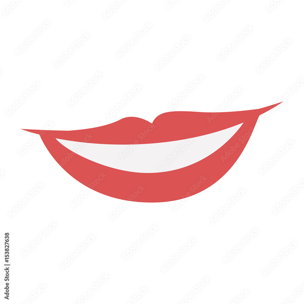 white background with smiling mouth vector illustration