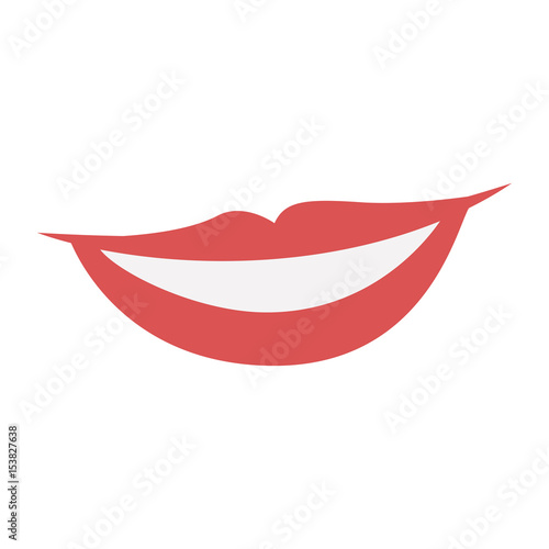 white background with smiling mouth vector illustration