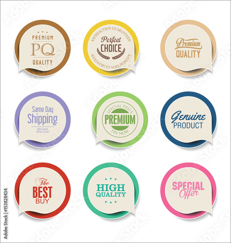 Modern bubble speech sticker collection