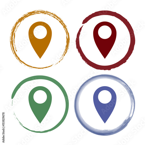 Pinselstrich Icon Set - Map Pointer