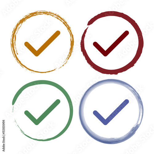 Pinselstrich Icon Set - Haken