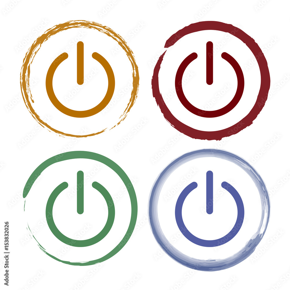 Pinselstrich Icon Set - Schalter zum Ausschalten Pinselstrich Icon Set - Schalter zum Ausschalten