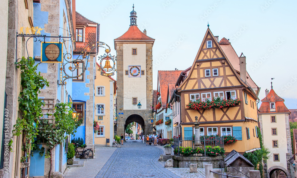 Classic postcard view of the medieval old town of Rothenburg ob der Tauber, Franconia, Bavaria, Germany Classic postcard view of the medieval old town of Rothenburg ob der Tauber, Franconia, Bavaria, Germany