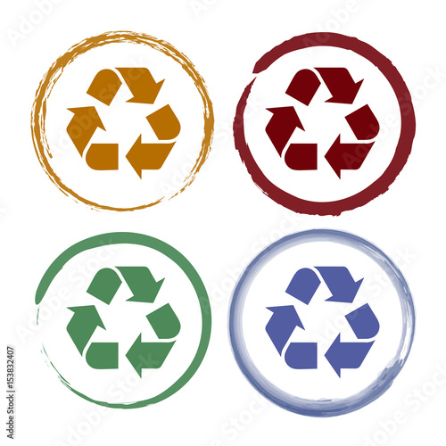Pinselstrich Icon Set - Recycling - Wiederverwertung