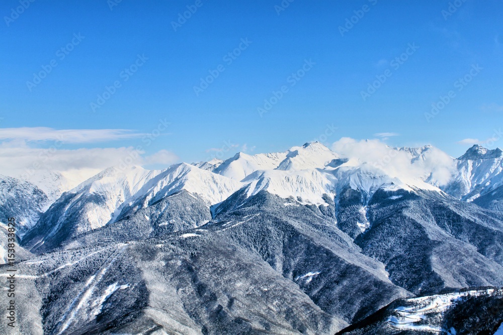 The Caucasian mountain range. Krasnaya Polyana mountain resort