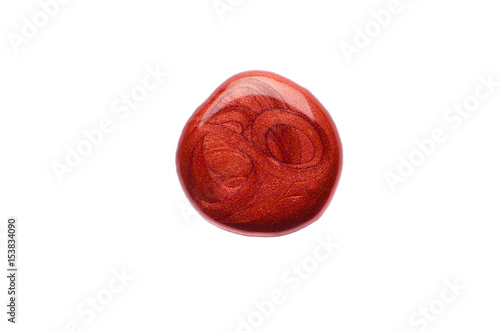 Red blob metallic on white background