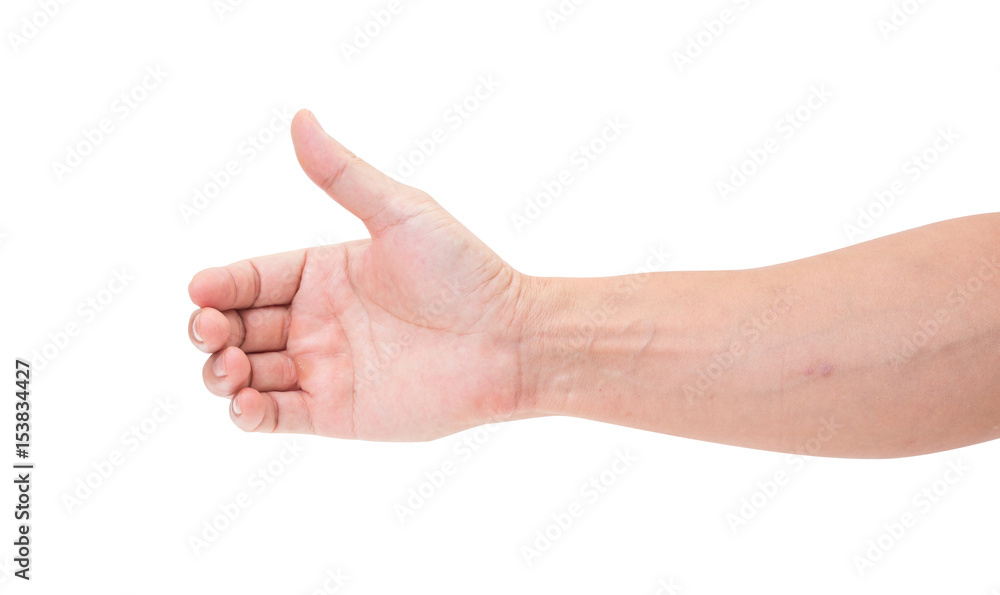 Man hand isolated on white background, clipping path Man hand isolated on white background, clipping path