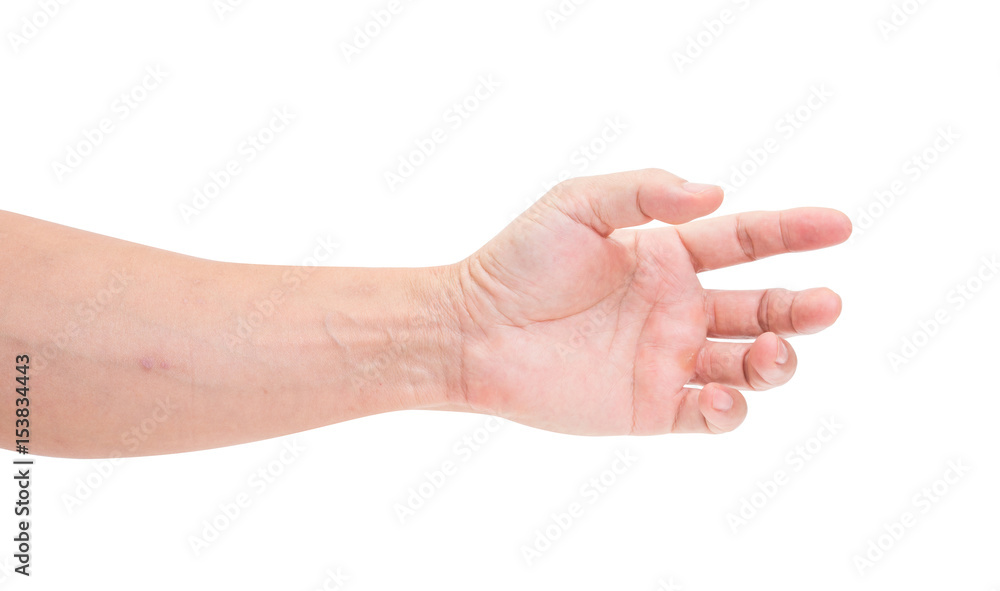 Man hand isolated on white background, clipping path Man hand isolated on white background, clipping path