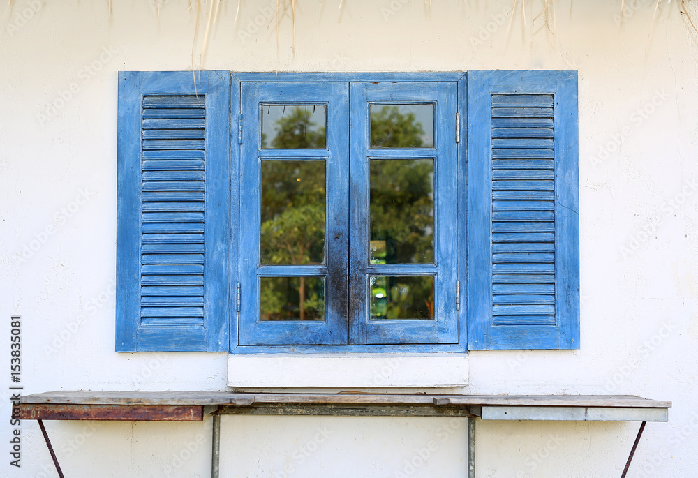 Fototapeta premium Wooden window of country house.