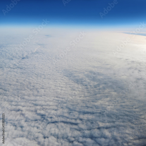 Small clouds photographed from an airplane