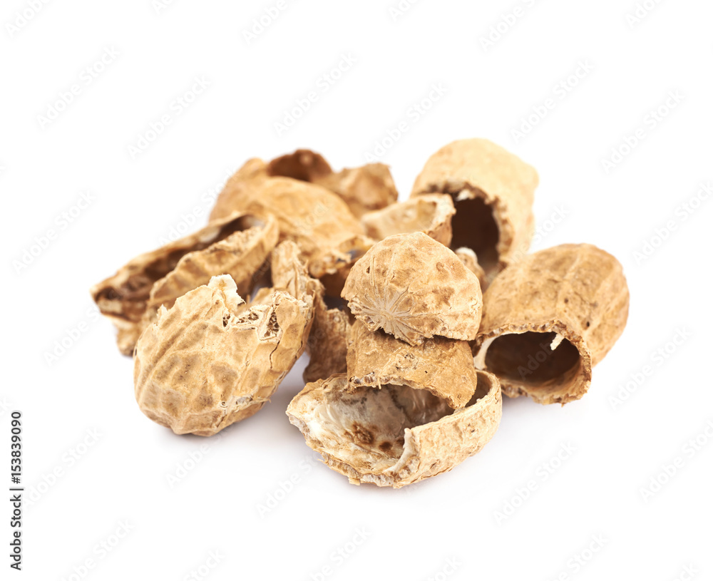 Pile of peanut shells isolated Pile of peanut shells isolated