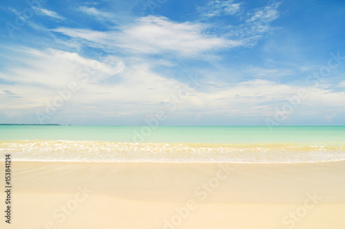 Bangsak beach on blue sky at khao lak Phangnga province,Thailand