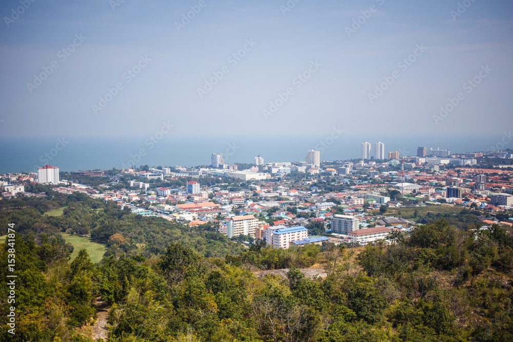 View of the city from the view point of Hua Hin