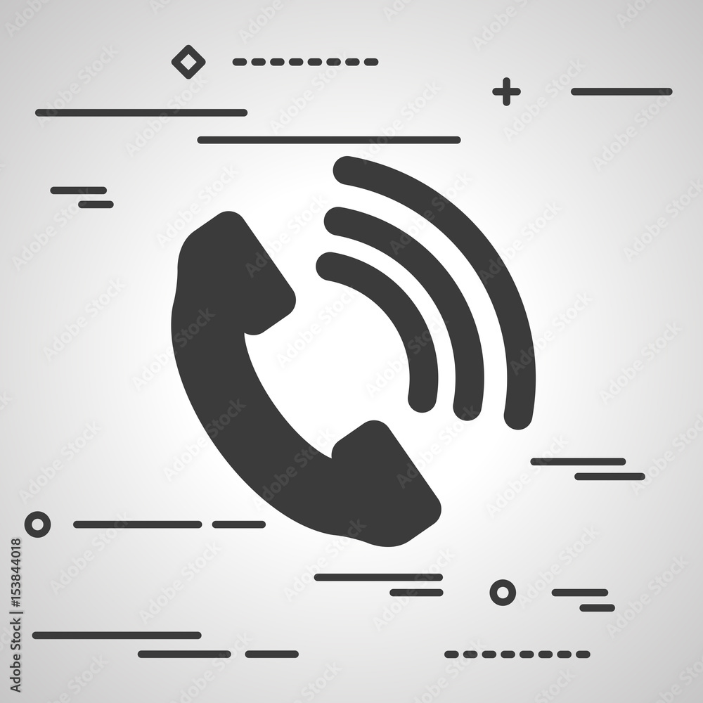 Telephone receiver vector icon - thin line art design Stock Vector ...