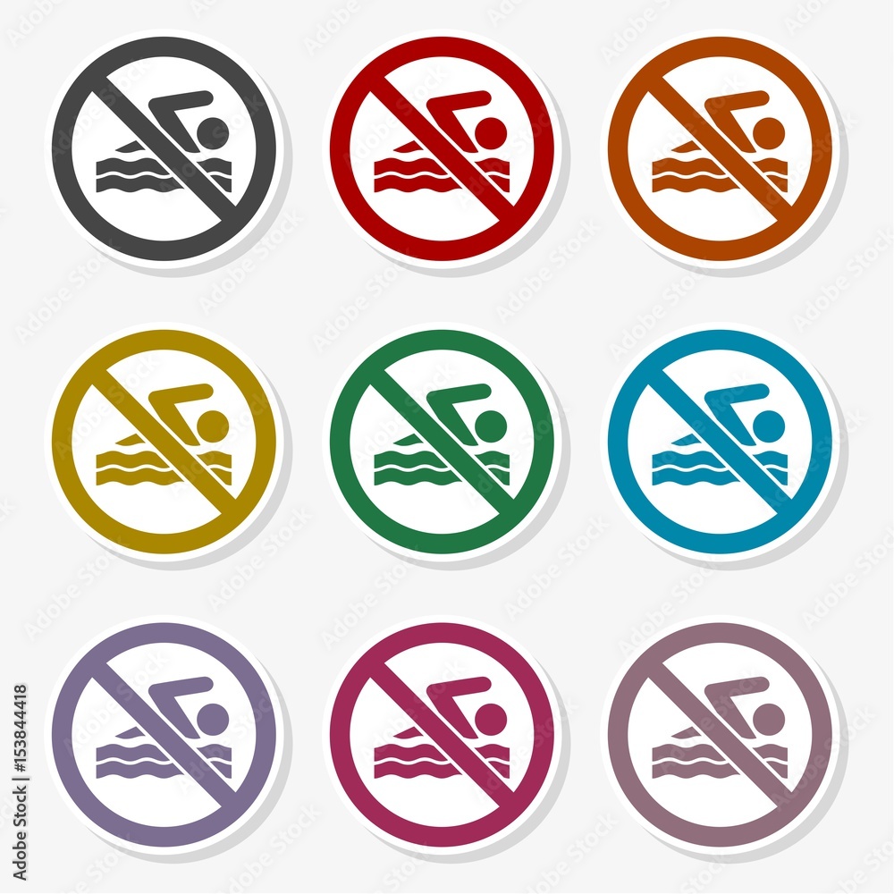 No swimming, vector sign No swimming, vector sign