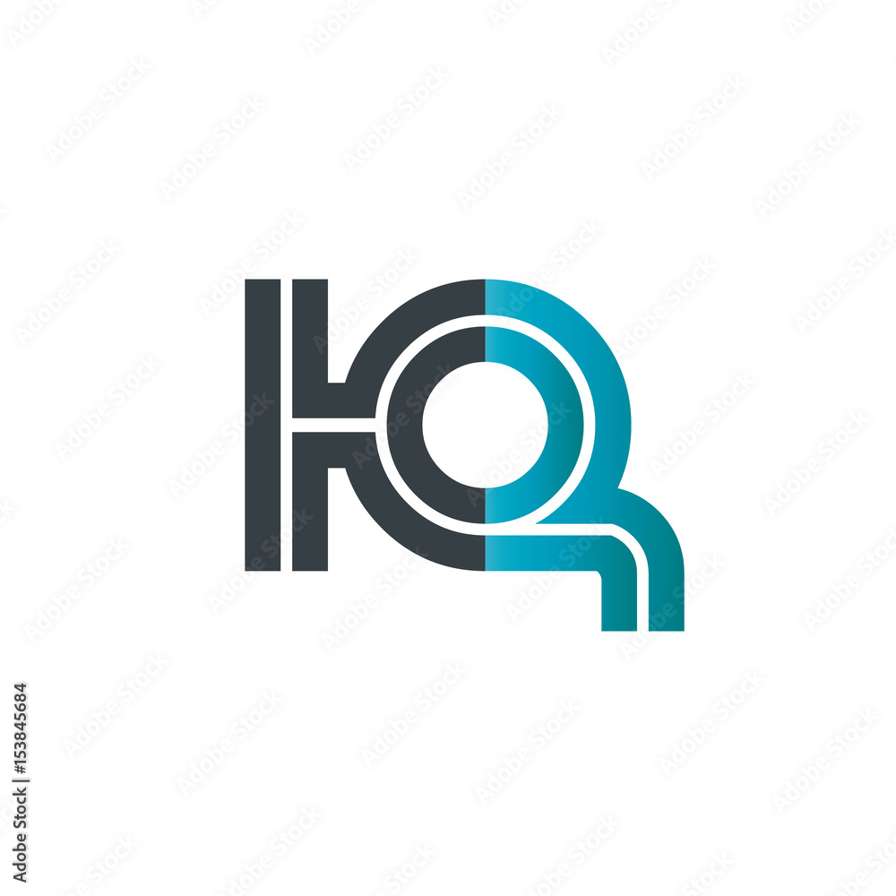 Initial Letter HQ KQ Linked Design Logo Initial Letter HQ KQ Linked Design Logo