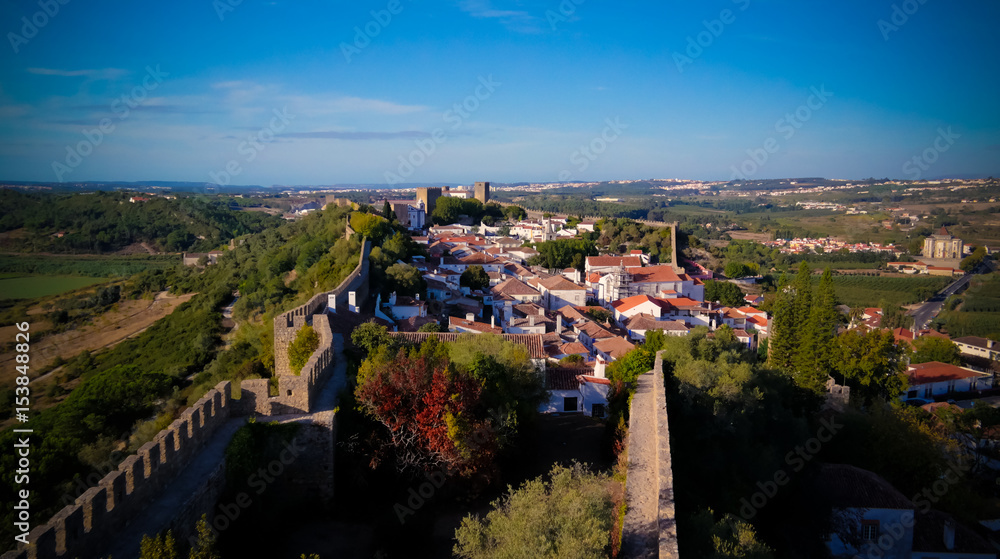 Fototapeta premium Cityscape view to Obidos old city, Portugal