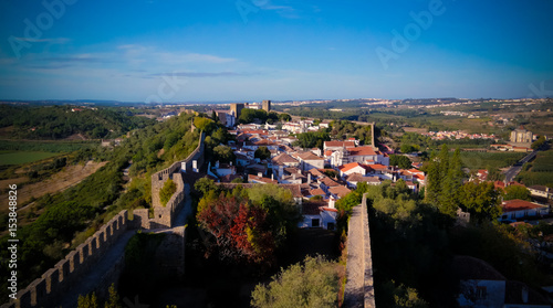 Cityscape view to Obidos old city, Portugal