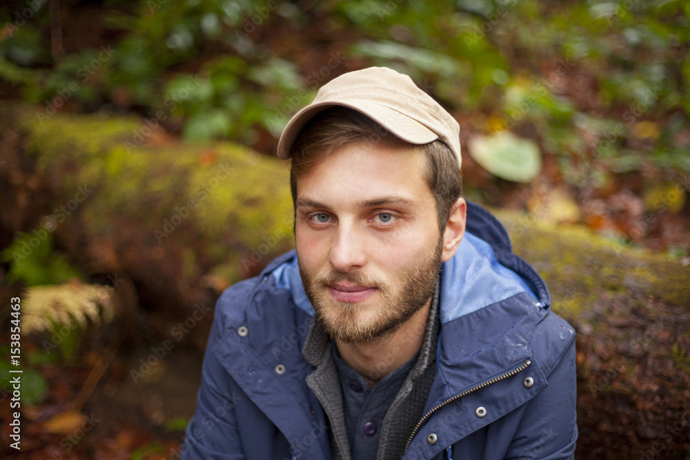 Blonde, blue-eyed man in nature Blonde, blue-eyed man in nature