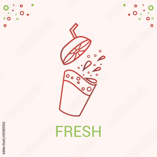 Fresh in a red glass with lid as citrus.