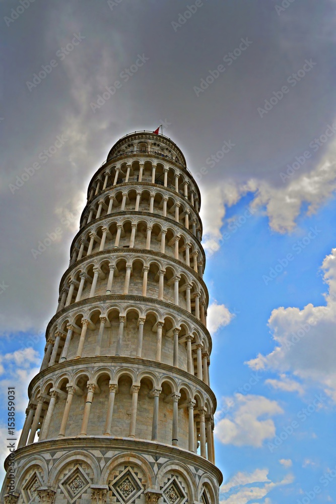 la famosa torre pendente di Pisa in Toscana, Italia