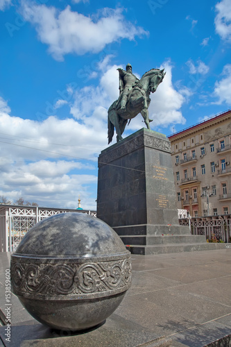 Monument of founder of Moscow - Yuri Dolgorukiy at Tverskaya Square in Moscow photo