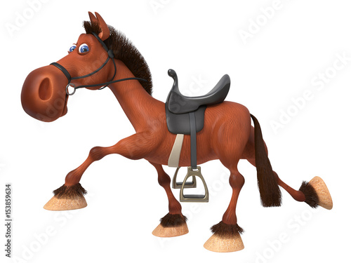 Fototapeta Naklejka Na Ścianę i Meble -  3d illustration beautiful Bay horse