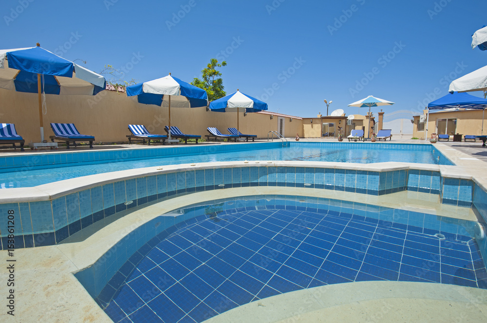 Swimming pool at at luxury tropical holiday villa