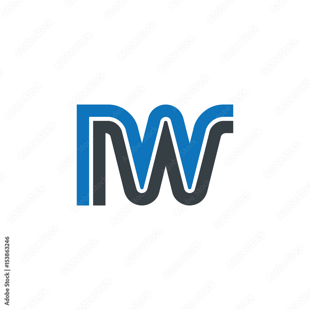 Initial Letter IW NW Linked Design Logo Initial Letter IW NW Linked Design Logo