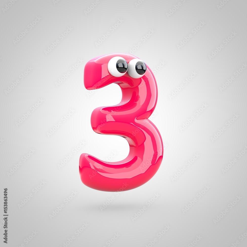 Funny pink number 0 with eyes Funny pink number 0 with eyes