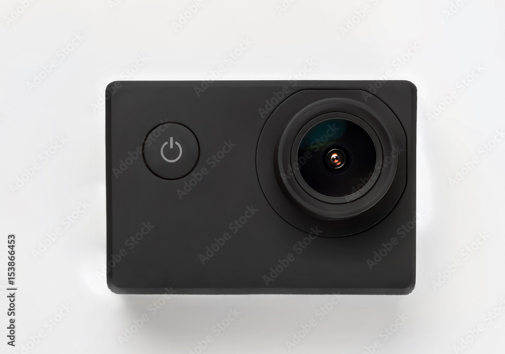 Action camera isolated on white background Action camera isolated on white background