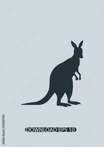 Kangaroo icon, Vector