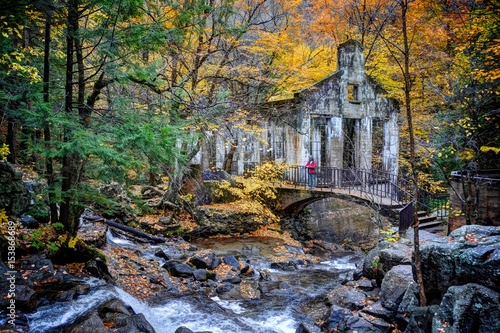 Ruins with fall colours, Carbide Willson ruins.